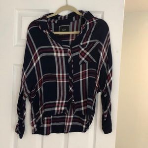 Rails red white and navy flannel size small